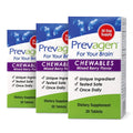 Three boxes of Prevagen Chewables for Your Brain in Mixed Berry Flavor on a white background